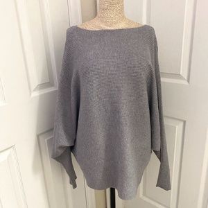 Joan Vass Grey Dolman Sleeve Sweater
